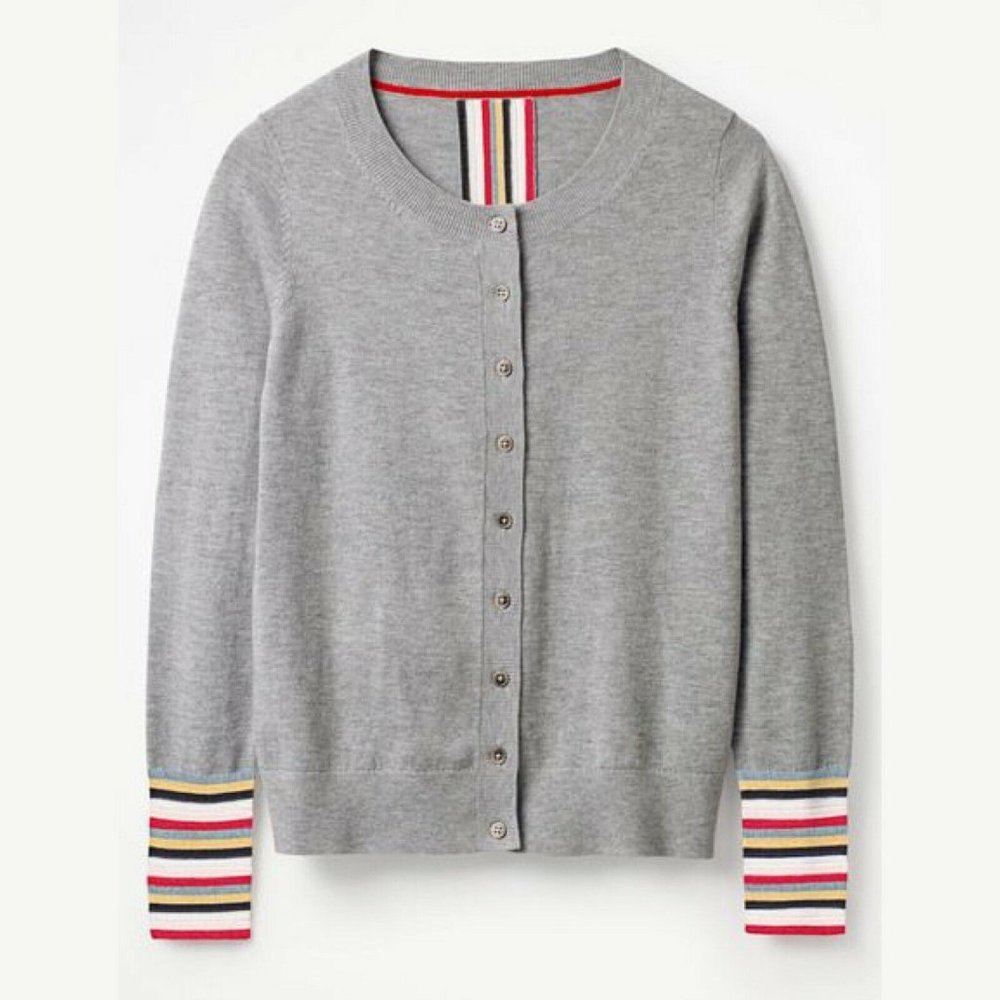 Boden Rainbow Stripe Cardigan Sweater Size Small - Picture 3 of 12
